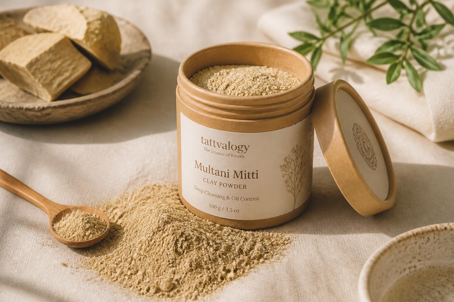 Mritva Pure Multani Mitti jar with clay powder
