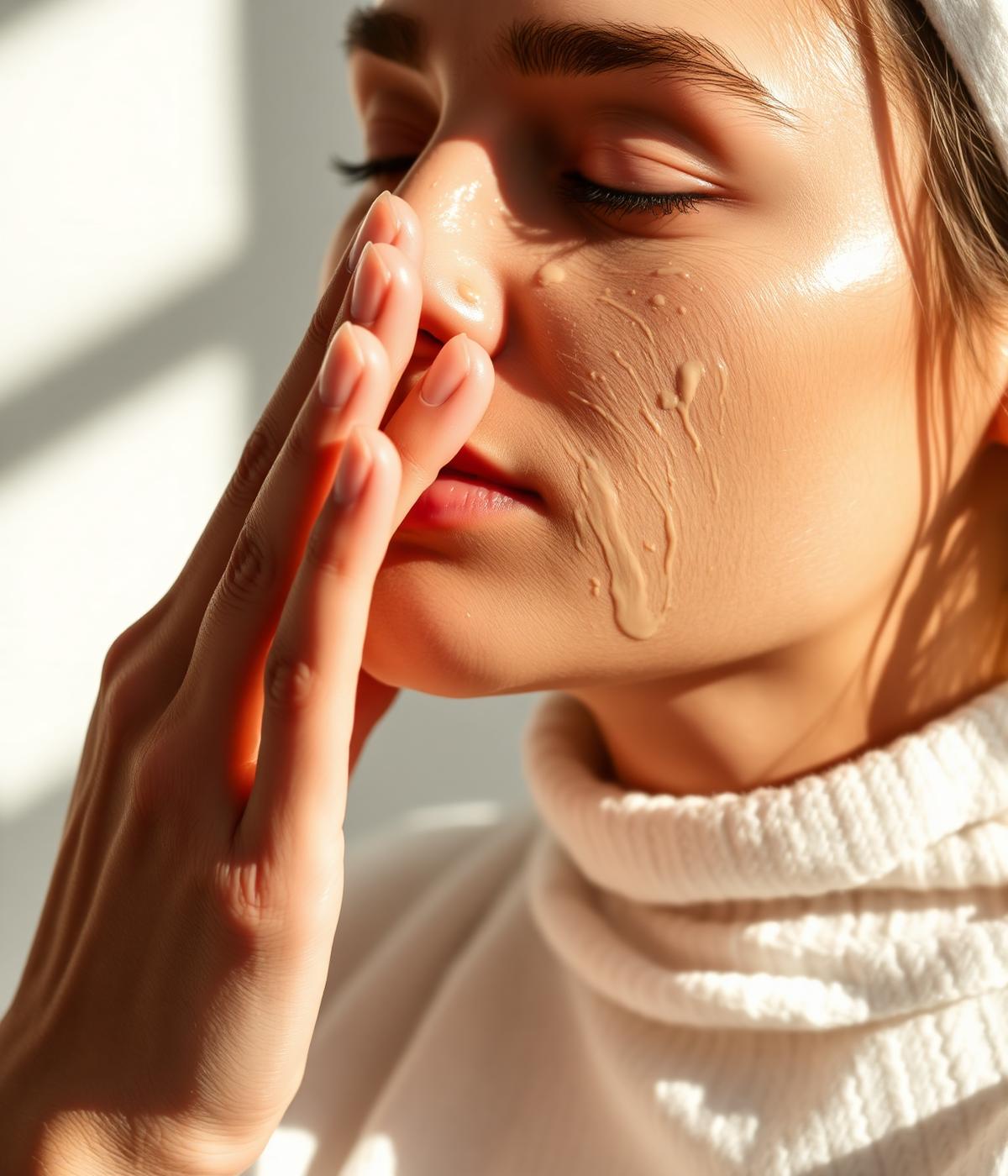 Applying Mritva clay mask